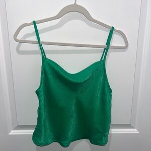 Green Satin Cami Top